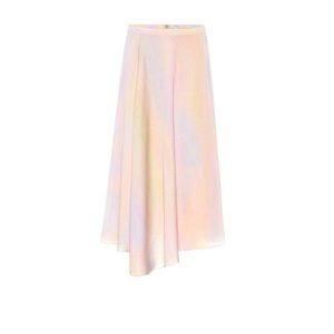 Vince Rainbow Wash Asymmetric Drape MIDI Skirt